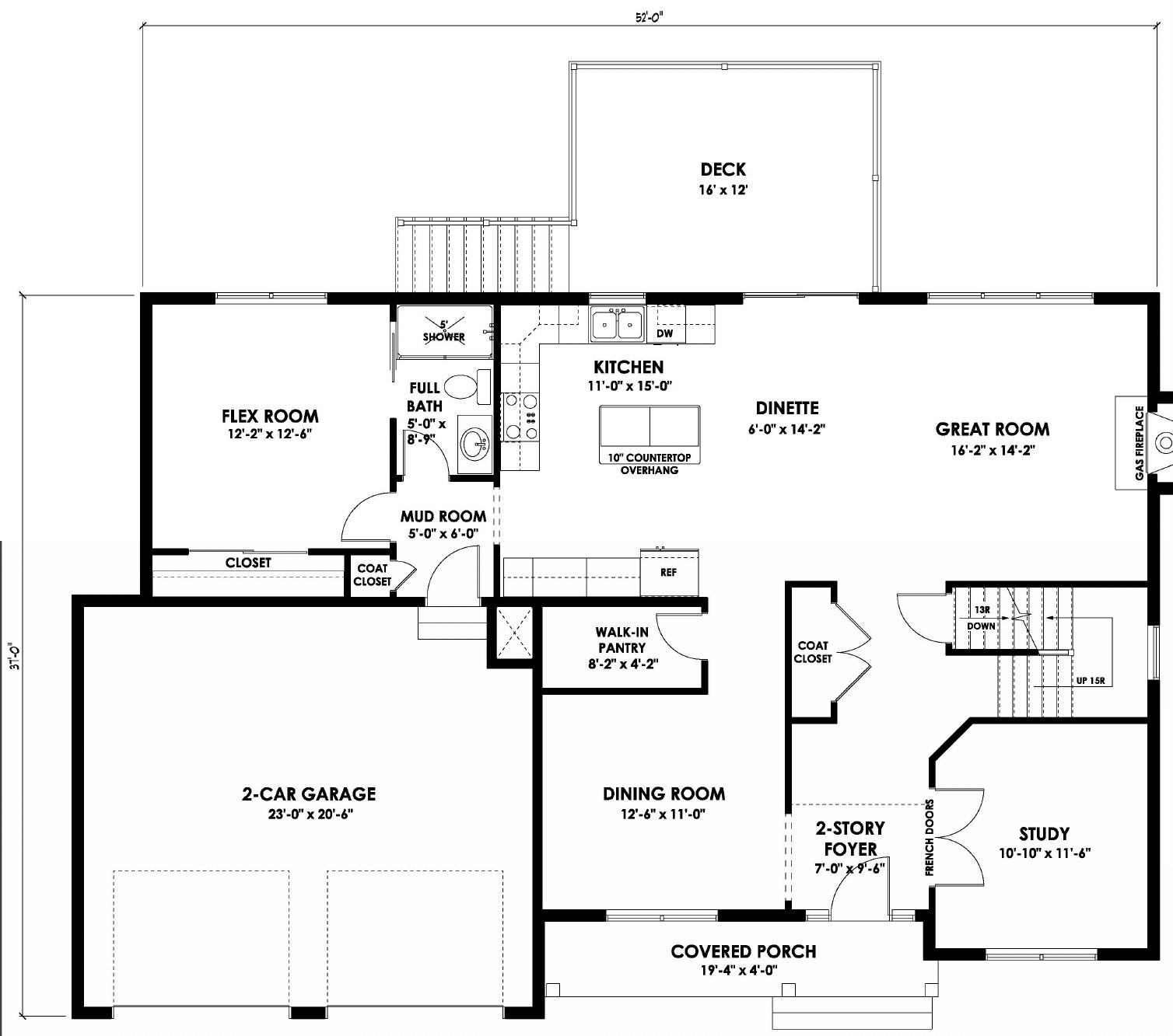 The Groton first floor plan