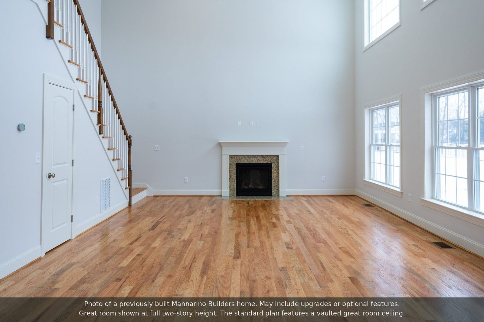 The Jamestown: great room with fireplace
