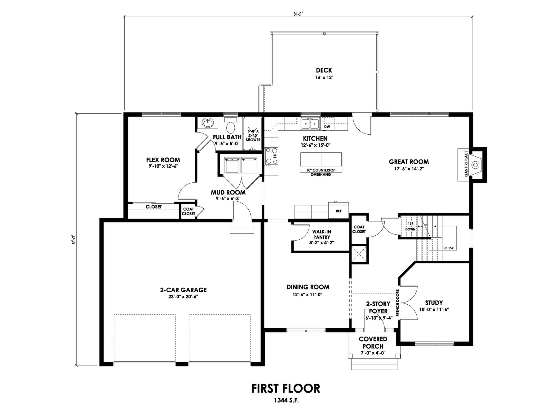 The Mystic first floor plan