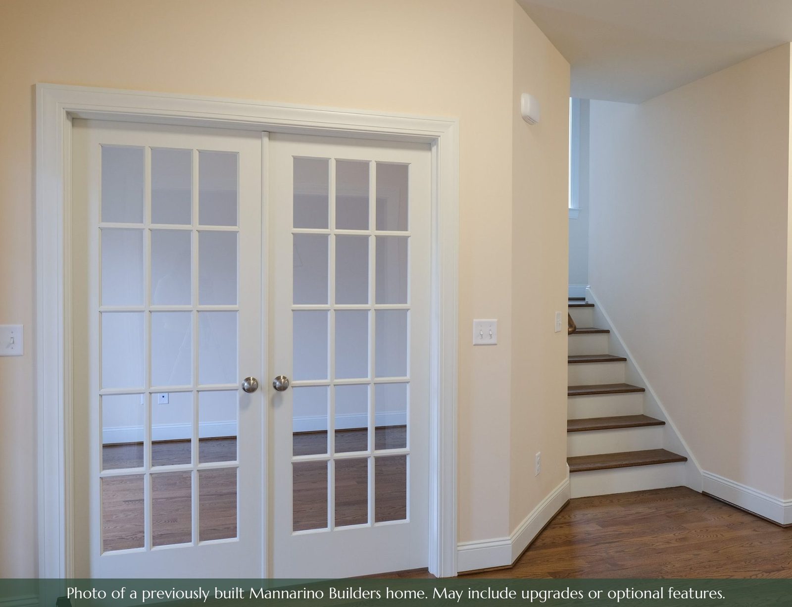 The Mystic: study French doors and stairs