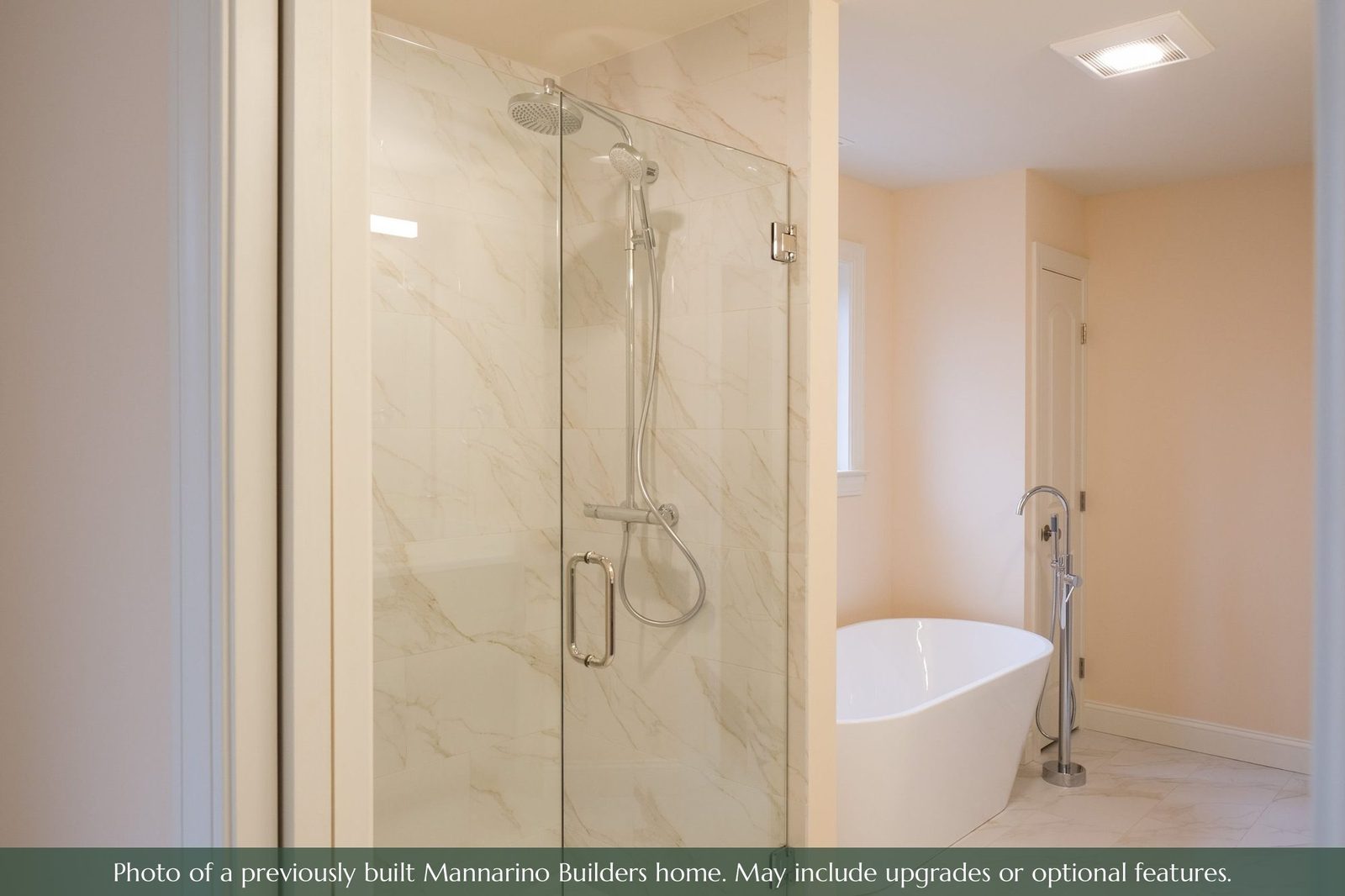 The Mystic: primary bath with shower and soaking tub