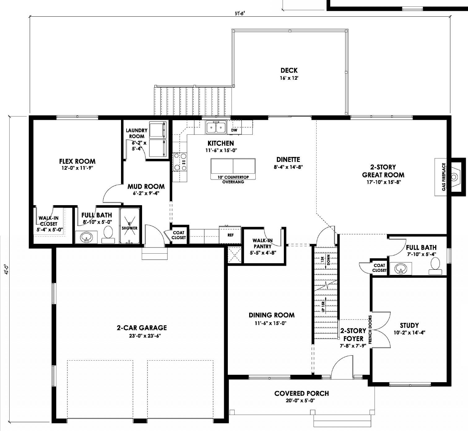The Stonington first floor plan