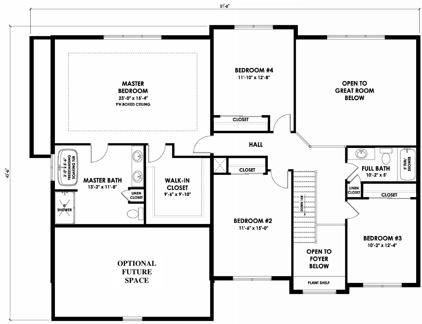 The Stonington second floor plan